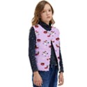 Christmas Xmas Background Design Pattern Kid s Button Up Puffer Vest	 View2