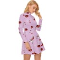 Christmas Xmas Background Design Pattern Long Sleeve Velour Longline Dress View3
