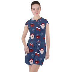 Christmas Background Design Pattern Drawstring Hooded Dress by uniart180623