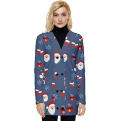 Christmas Background Design Pattern Button Up Hooded Coat  by uniart180623