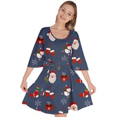 Christmas Background Design Pattern Velour Kimono Dress by uniart180623