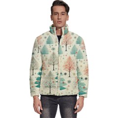 Christmas Tree Men s Puffer Bubble Jacket Coat by uniart180623