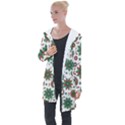 Pattern Abstract Seamless Longline Hooded Cardigan View1