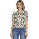 Pattern Abstract Seamless Puffed Short Sleeve Button Up Jacket View1