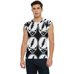 Black And White Deadhead Grateful Dead Steal Your Face Pattern Men s Raglan Cap Sleeve T-shirt by Sarkoni