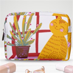 Cat Pet Ginger Art Animal Cartoon Make Up Pouch (medium) by uniart180623