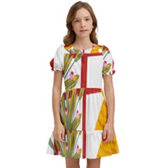 Cat Pet Ginger Art Animal Cartoon Kids  Puff Sleeved Dress by uniart180623