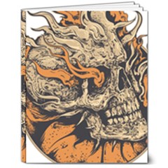Human Skull  Skull Art Skeleton Illustration 8  X 10  Hardcover Notebook by uniart180623