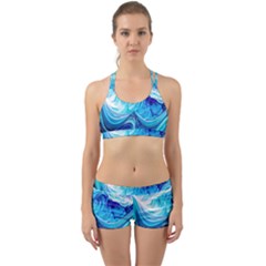 Tsunami Waves Ocean Sea Nautical Nature Water Back Web Gym Set by uniart180623
