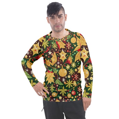 Christmas Pattern Men s Pique Long Sleeve T-shirt by Valentinaart