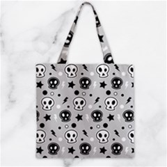 Skull-pattern- Zipper Grocery Tote Bag by Ket1n9