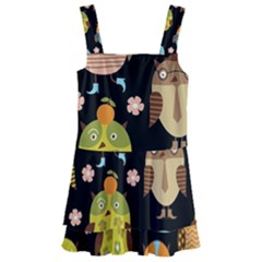 Cute Owls Pattern Kids  Layered Skirt Swimsuit by Ket1n9