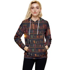 Books Library Women s Lightweight Drawstring Hoodie by Ket1n9