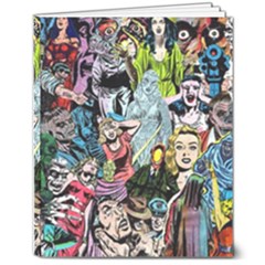 Vintage Horror Collage Pattern 8  X 10  Softcover Notebook by Ket1n9