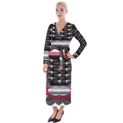 Car Engine Velvet Maxi Wrap Dress by Ket1n9