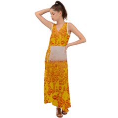 Beer Alcohol Drink Drinks V-neck Chiffon Maxi Dress by Ket1n9
