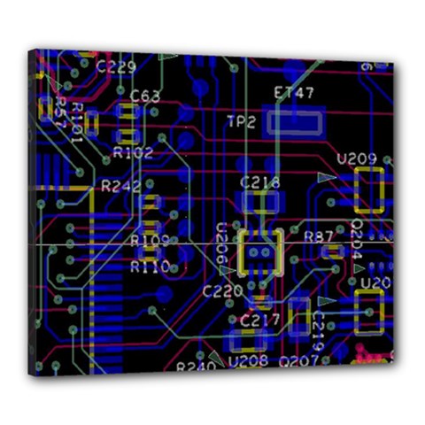 Technology Circuit Board Layout Canvas 24  X 20  (stretched) by Ket1n9