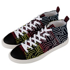 Circuit Board Seamless Patterns Set Men s Mid-top Canvas Sneakers by Ket1n9