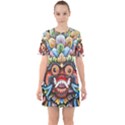 Wood Sculpture Bali Logo Sixties Short Sleeve Mini Dress View1
