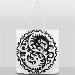 Ying Yang Tattoo Full Print Rope Handle Tote (large) by Ket1n9
