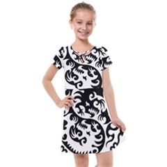 Ying Yang Tattoo Kids  Cross Web Dress by Ket1n9