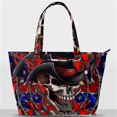 Confederate Flag Usa America United States Csa Civil War Rebel Dixie Military Poster Skull Back Pocket Shoulder Bag  by Ket1n9