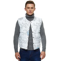 Traditional Art Batik Flower Pattern Men s Button Up Puffer Vest	 by Ket1n9