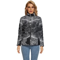 Space-universe-earth-rocket Women s Puffer Bubble Jacket Coat by Ket1n9