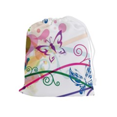 Butterfly Vector Art Drawstring Pouch (xl) by Ket1n9