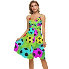 Balls Colors Sleeveless Tie Front Chiffon Dress by Ket1n9