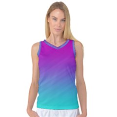 Background-pink-blue-gradient Women s Basketball Tank Top by Ket1n9