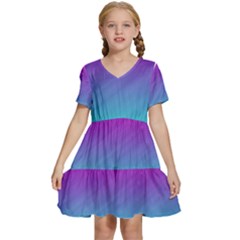 Background-pink-blue-gradient Kids  Short Sleeve Tiered Mini Dress by Ket1n9