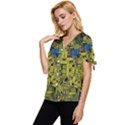 Technology Circuit Board Bow Sleeve Button Up Top View2