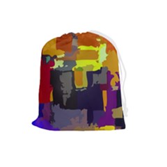 Abstract-vibrant-colour Drawstring Pouch (large) by Ket1n9