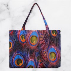 Pretty Peacock Feather Medium Tote Bag by Ket1n9
