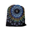 Stained Glass Rose Window In France s Strasbourg Cathedral Drawstring Pouch (XL) View2