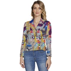 Graffiti-mural-street-art-painting Women s Long Sleeve Revers Collar Cropped Jacket by Ket1n9
