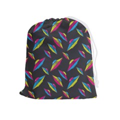 Alien Patterns Vector Graphic Drawstring Pouch (xl) by Ket1n9