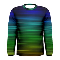 Blue And Green Lines Men s Long Sleeve T-shirt by Ket1n9