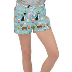 Chihuahua Bubble Kawaii Boba Tea Cute Dog Women s Velour Lounge Shorts by Grandong