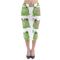 Kawaii-frog-rainy-season-japanese Midi Pencil Skirt by Grandong
