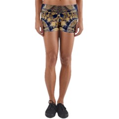 Fractal Spiral Infinite Psychedelic Yoga Shorts by Ravend
