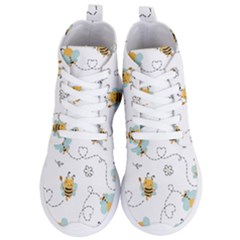 Bee Art Pattern Design Wallpaper Background Print Women s Lightweight High Top Sneakers by Vaneshop