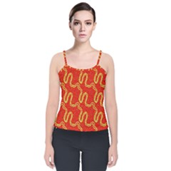 Background Ornamental Pattern Abstract Seamless Velvet Spaghetti Strap Top by Vaneshop