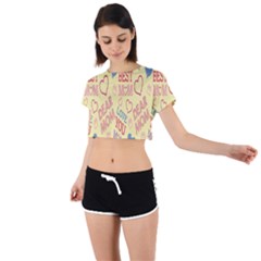 Love Mom Happy Mothers Day I Love Mom Graphic Pattern Tie Back Short Sleeve Crop T-shirt by Vaneshop