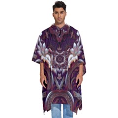 Rosette Kaleidoscope Mosaic Abstract Background Men s Hooded Rain Ponchos by Vaneshop