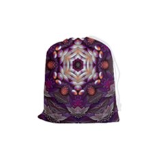 Rosette Kaleidoscope Mosaic Abstract Background Art Drawstring Pouch (medium) by Vaneshop