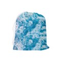 Blue Ocean Wave Texture Drawstring Pouch (Large) View2