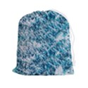 Summer Blue Ocean Wave Drawstring Pouch (2XL) View1