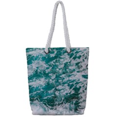 Blue Ocean Waves 2 Full Print Rope Handle Tote (small) by Jack14